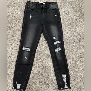 Size 27 KanCan black denim pants with distressing